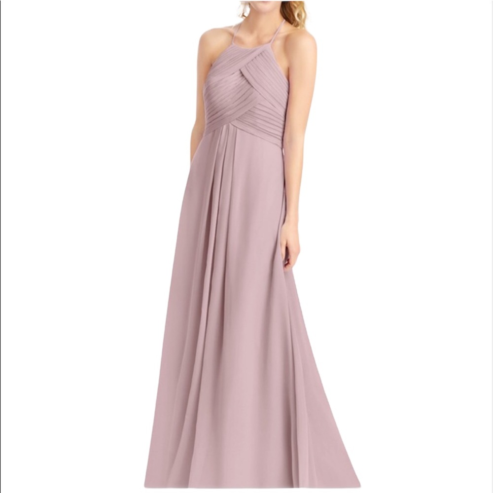 AZAZIE Ginger A-Line Princess Halter floor length Chiffon dress
